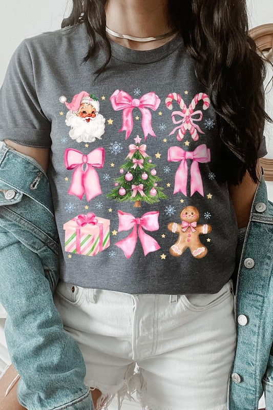 Coquette Pink Christmas Graphic Tee